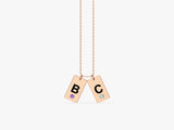 Initial Tag Birthstone Necklace