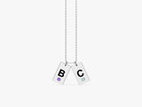 Initial Tag Birthstone Necklace