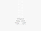 Initial Letter Tag Birthstone Necklace