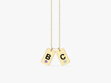 Initial Tag Birthstone Necklace