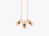 Initial Tag Birthstone Necklace