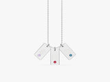 Initial Letter Tag Birthstone Necklace
