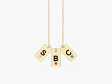 Initial Tag Birthstone Necklace