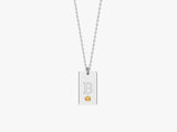 Initial Letter Tag Birthstone Necklace