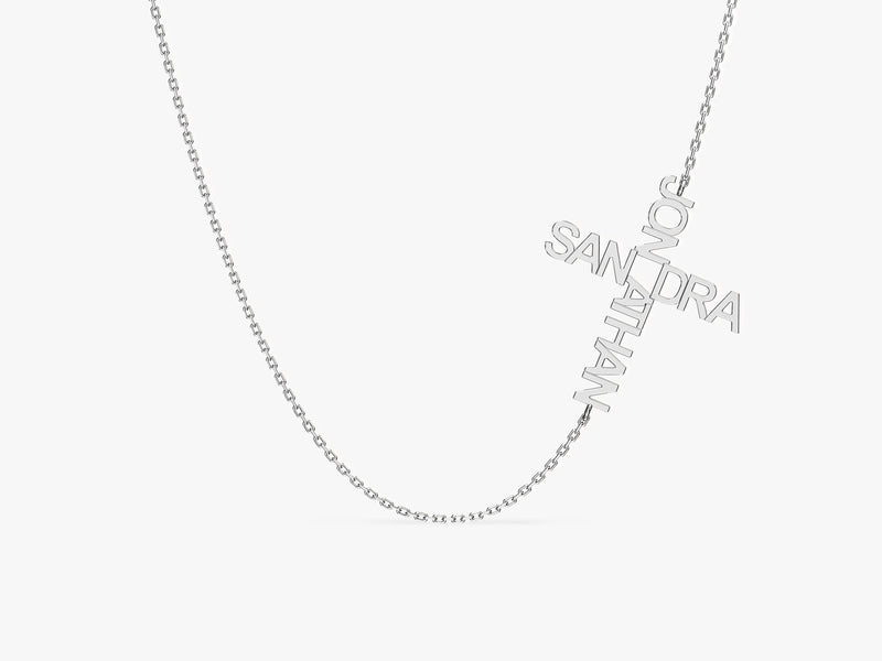 Double Name Cross Necklace