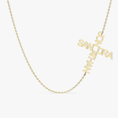 Double Name Cross Necklace