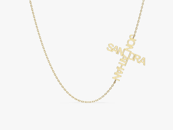 Double Name Cross Necklace