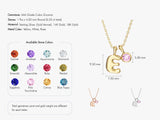 Initial Birthstone Charm Necklace