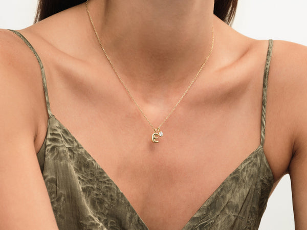 Initial Birthstone Charm Necklace