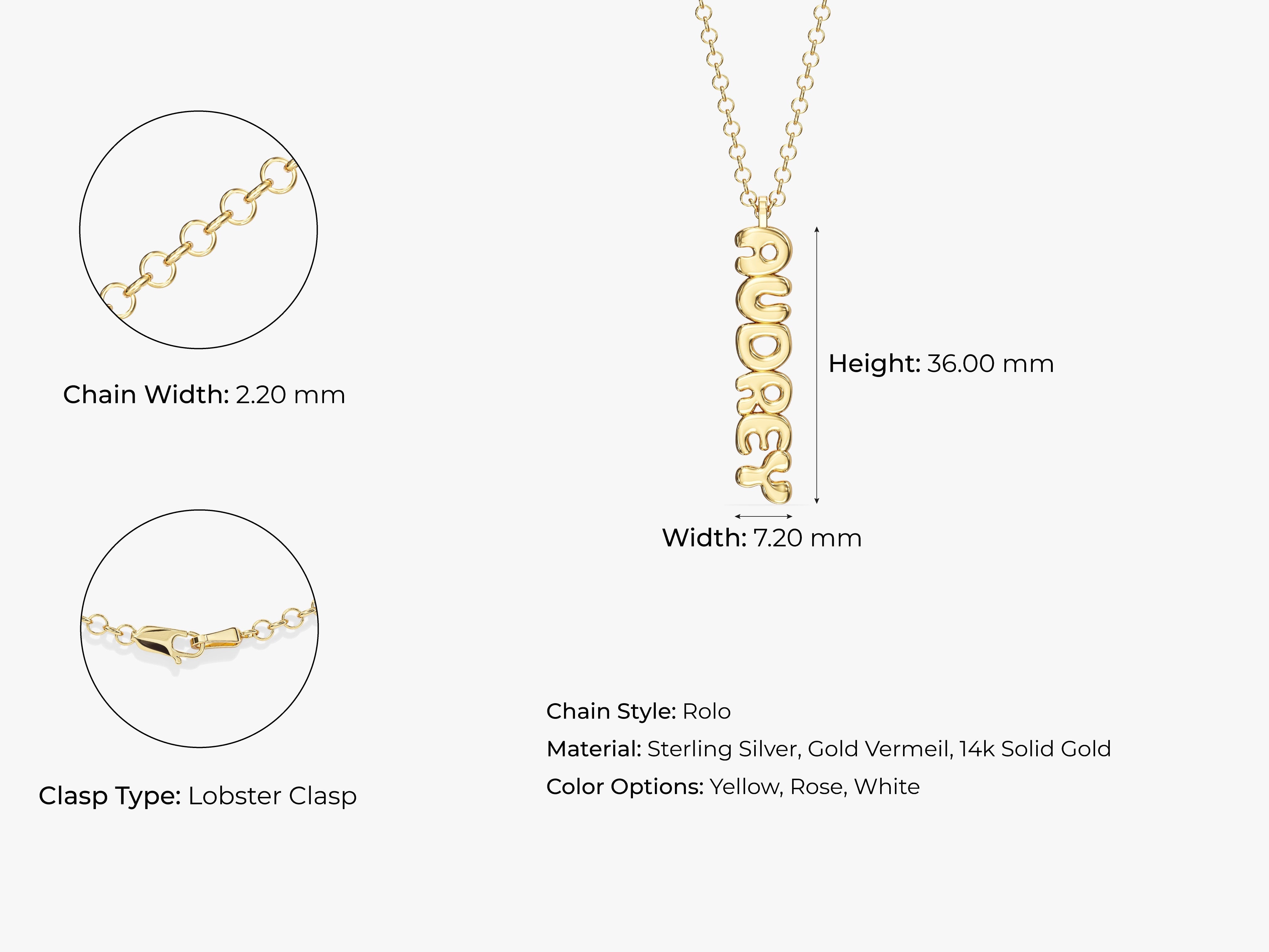 Vertical Bubble Name Necklace