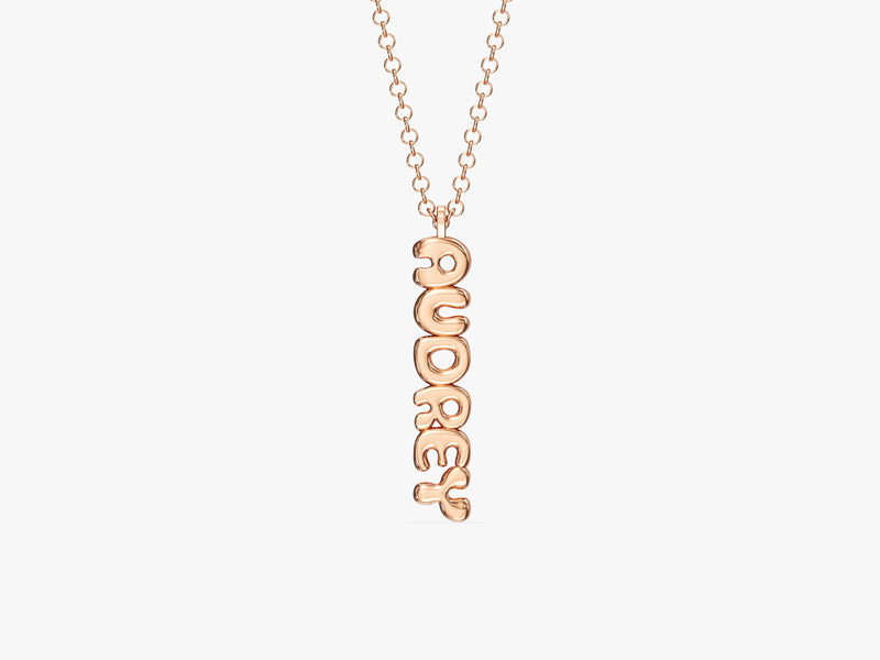 Vertical Bubble Name Necklace