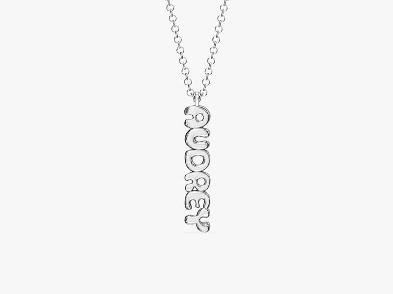Vertical Bubble Name Necklace