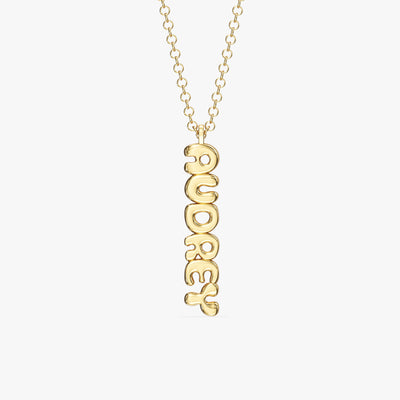 Vertical Bubble Name Necklace