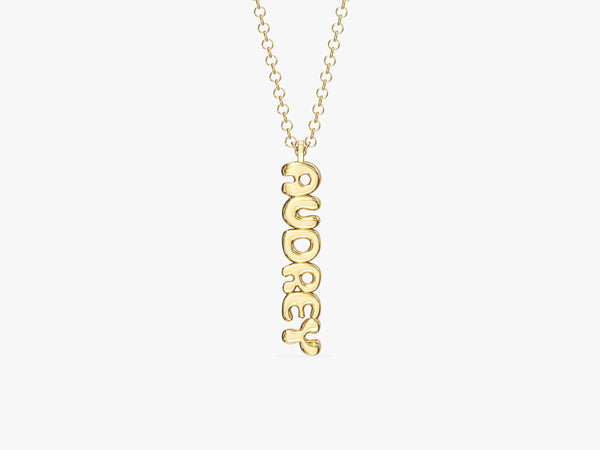 Vertical Bubble Name Necklace
