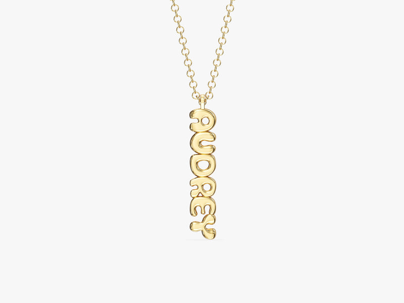 Vertical Bubble Name Necklace