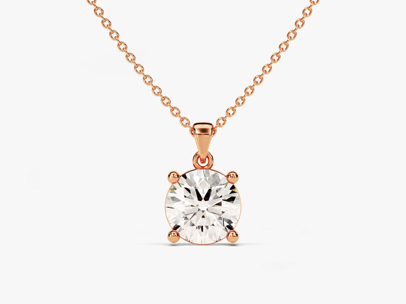 Prong Set Round Cut Solitaire Pendant (1.00 CT)