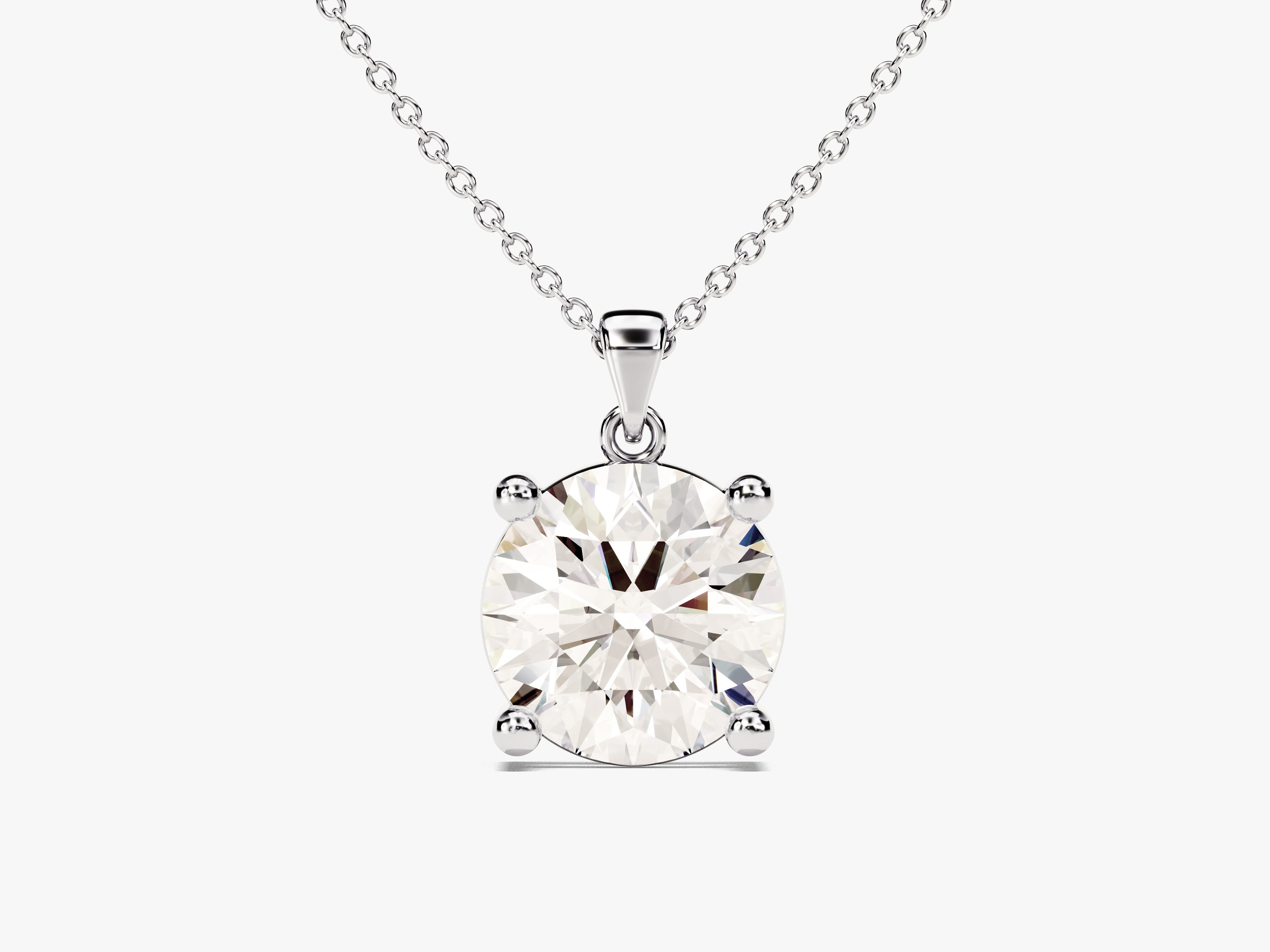 Prong Set Round Cut Solitaire Pendant (2.00 CT)