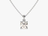 Prong Set Round Cut Solitaire Pendant (0.50 CT)