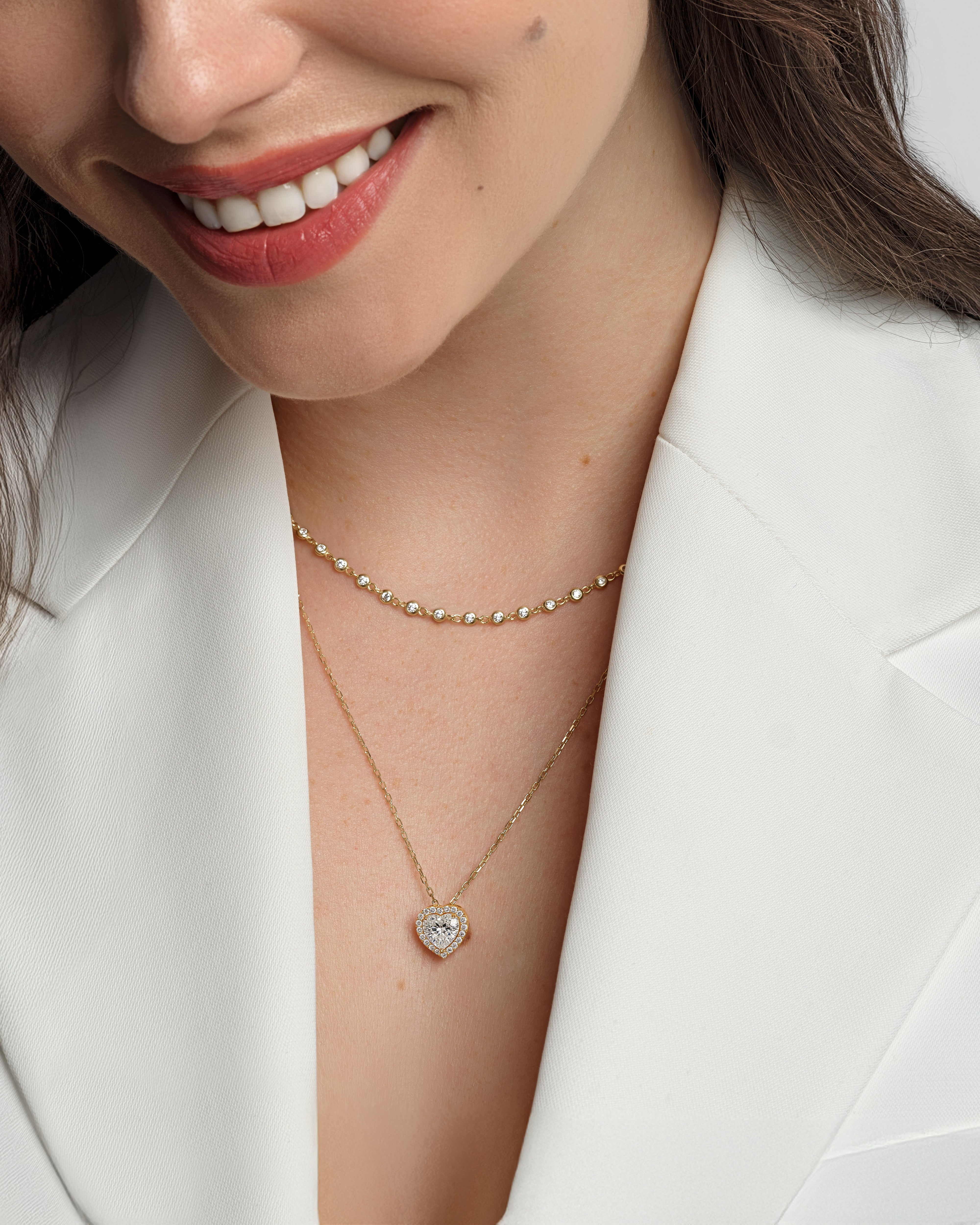 1.70 mm Bezel Moissanite Tennis Necklace