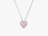 Halo Pink Heart Necklace