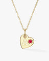 Initial Charm Necklace with Birthstone