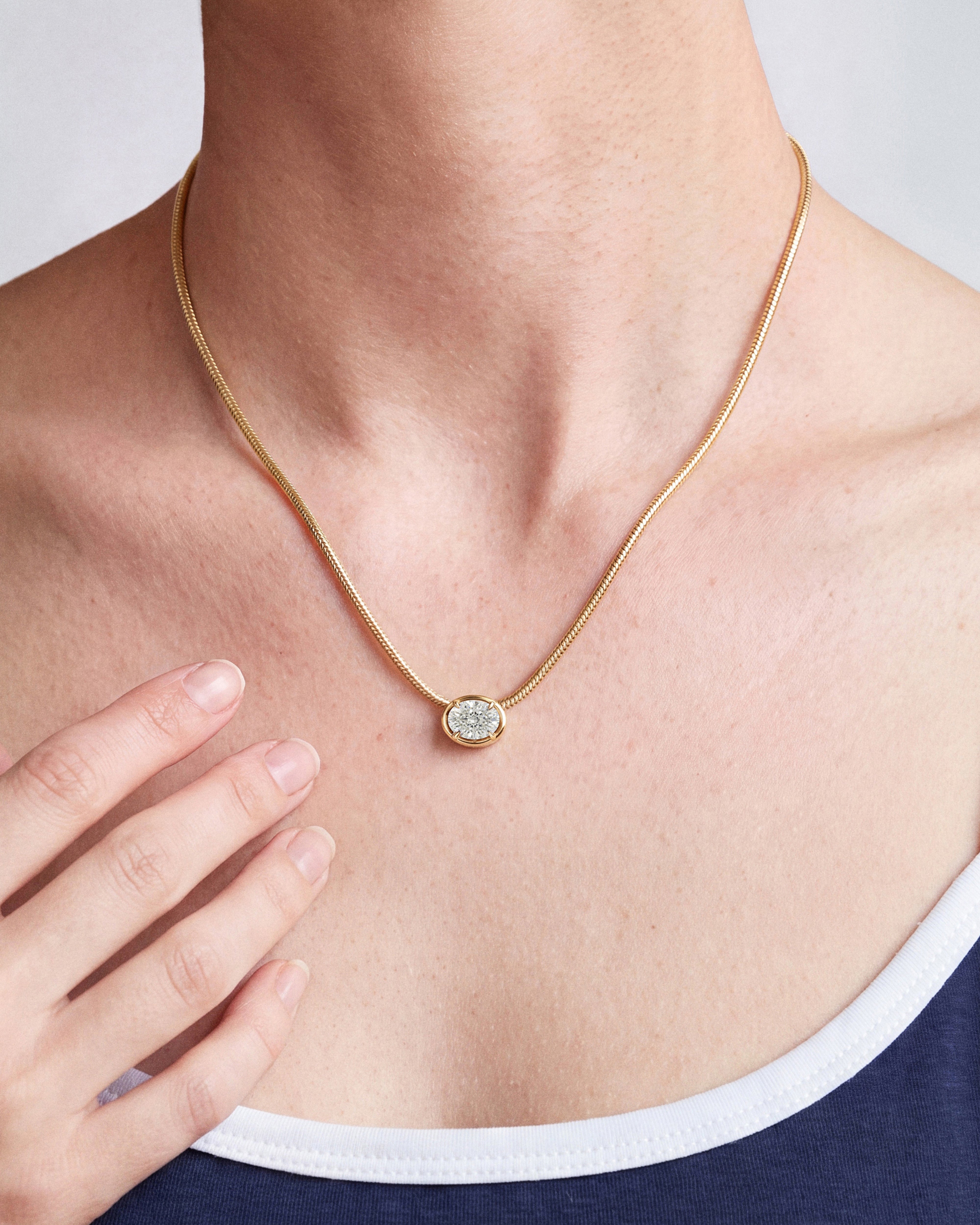 Oval Snake Chain Necklace