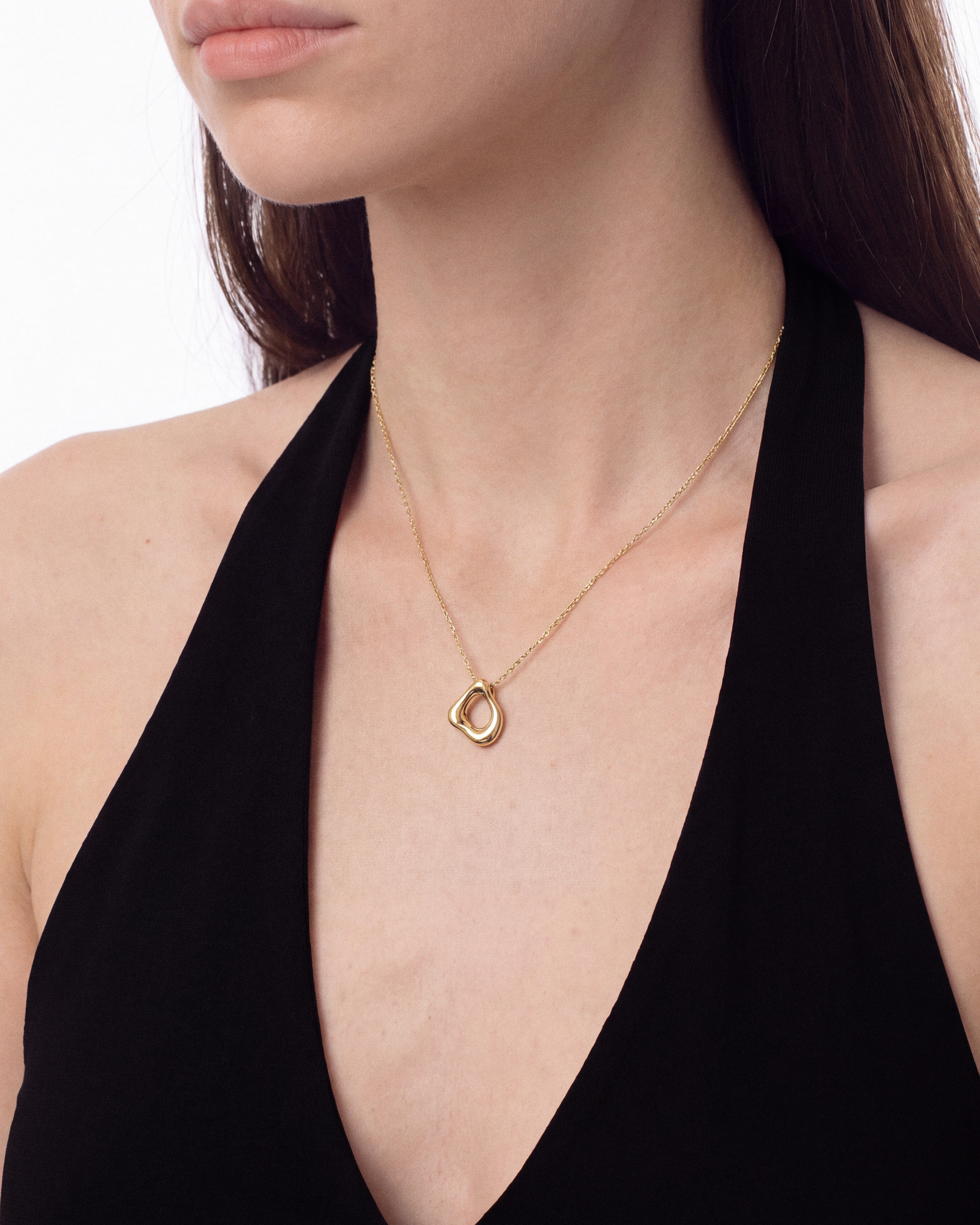 Organically Shaped Open Circle Necklace