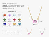 Emerald Cut Solitaire Birthstone Necklace