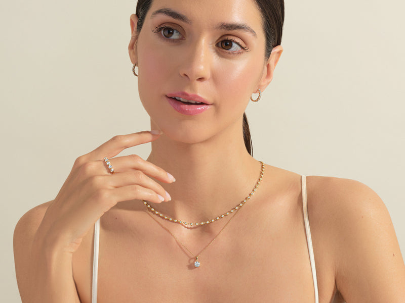 1.30 mm Bezel Moissanite Tennis Necklace