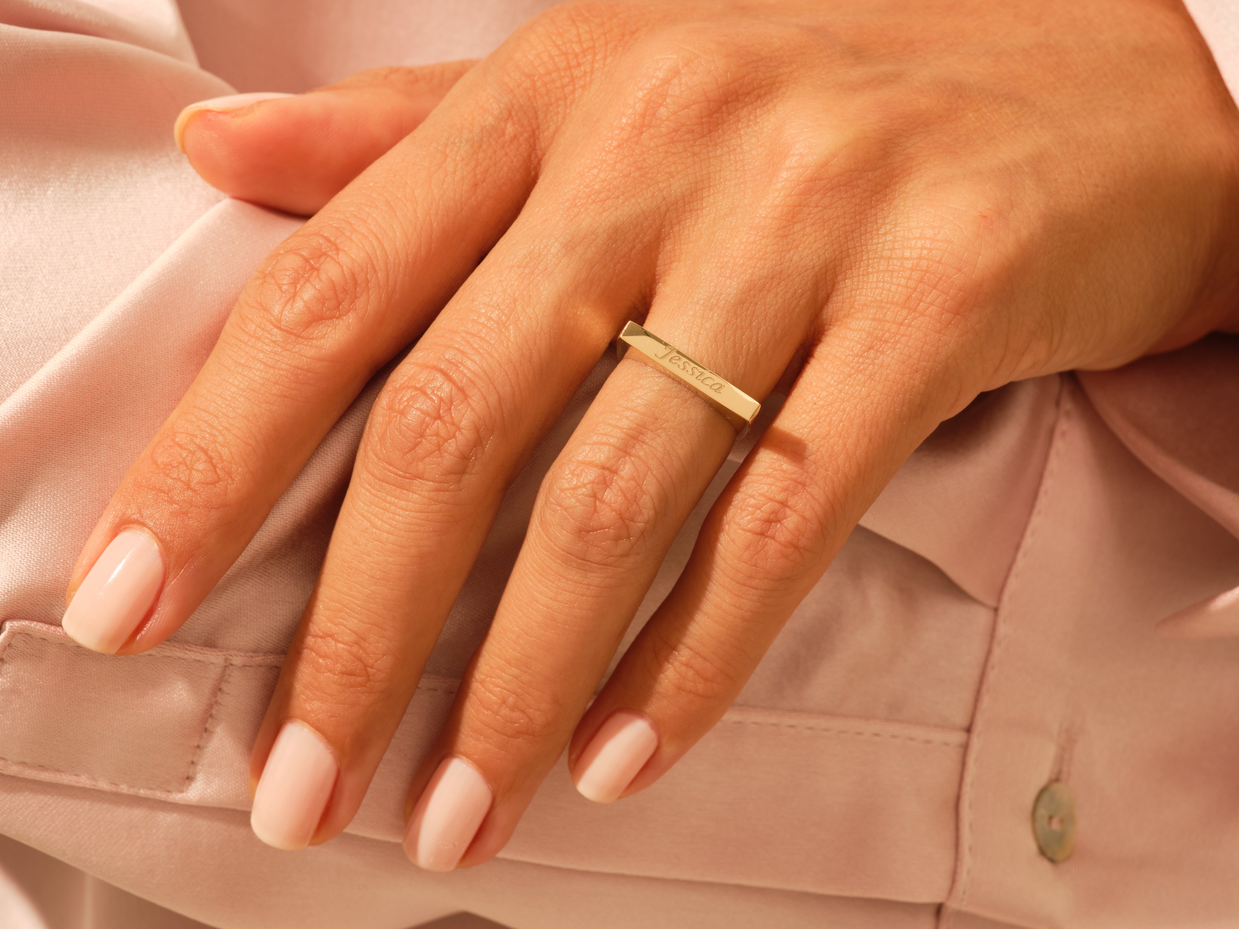 Elongated Rectangular Signet Ring