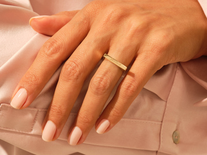 Elongated Rectangular Signet Ring