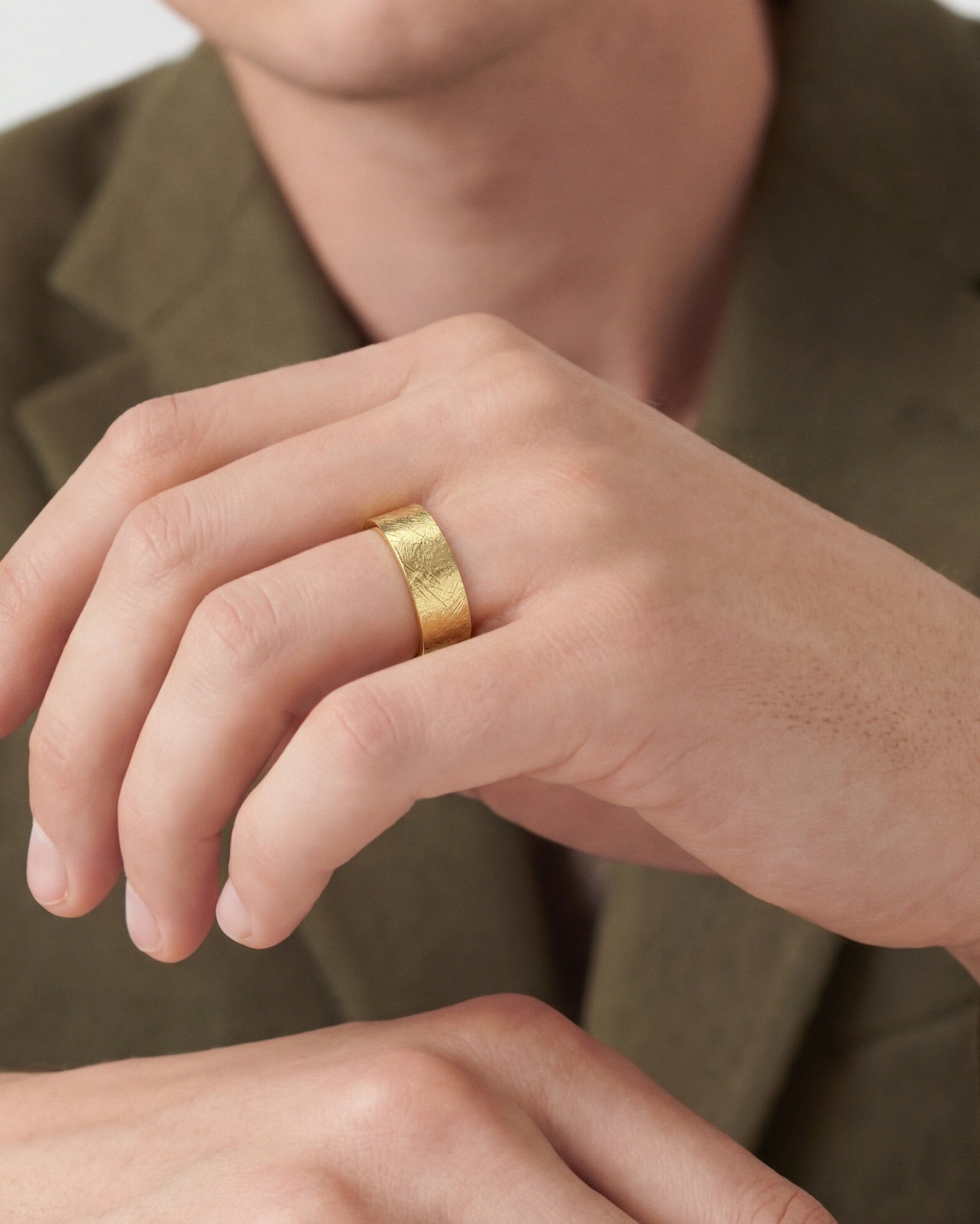 8mm Flat Men's Wedding Band with Ice Matte Finish