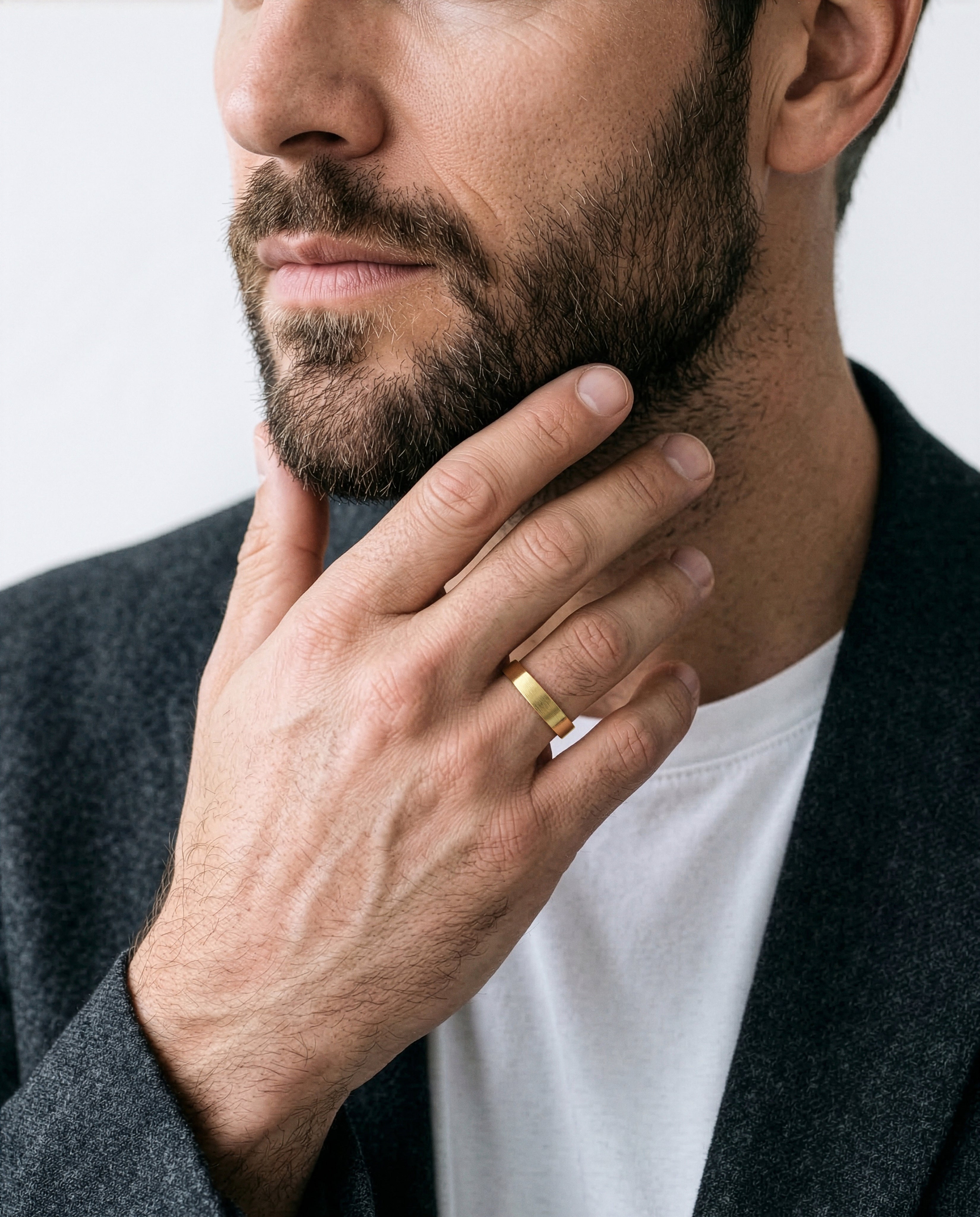 5mm Classic Flat Men's Wedding Band - Matte Brushed
