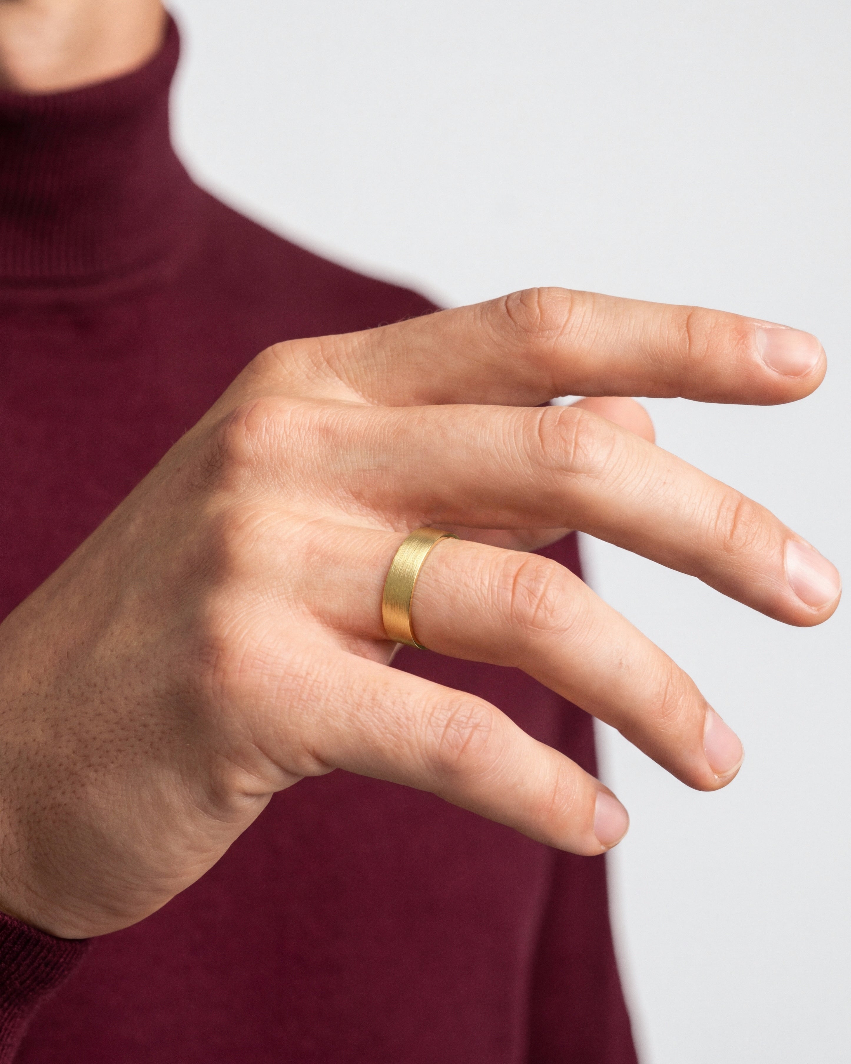 6mm Classic Flat Men's Wedding Band - Matte Brushed