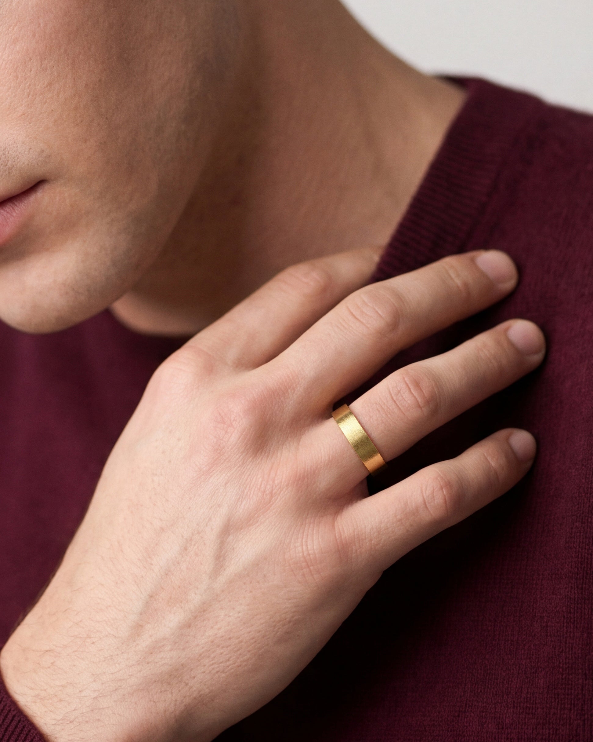 6mm Classic Flat Men's Wedding Band - Matte Brushed