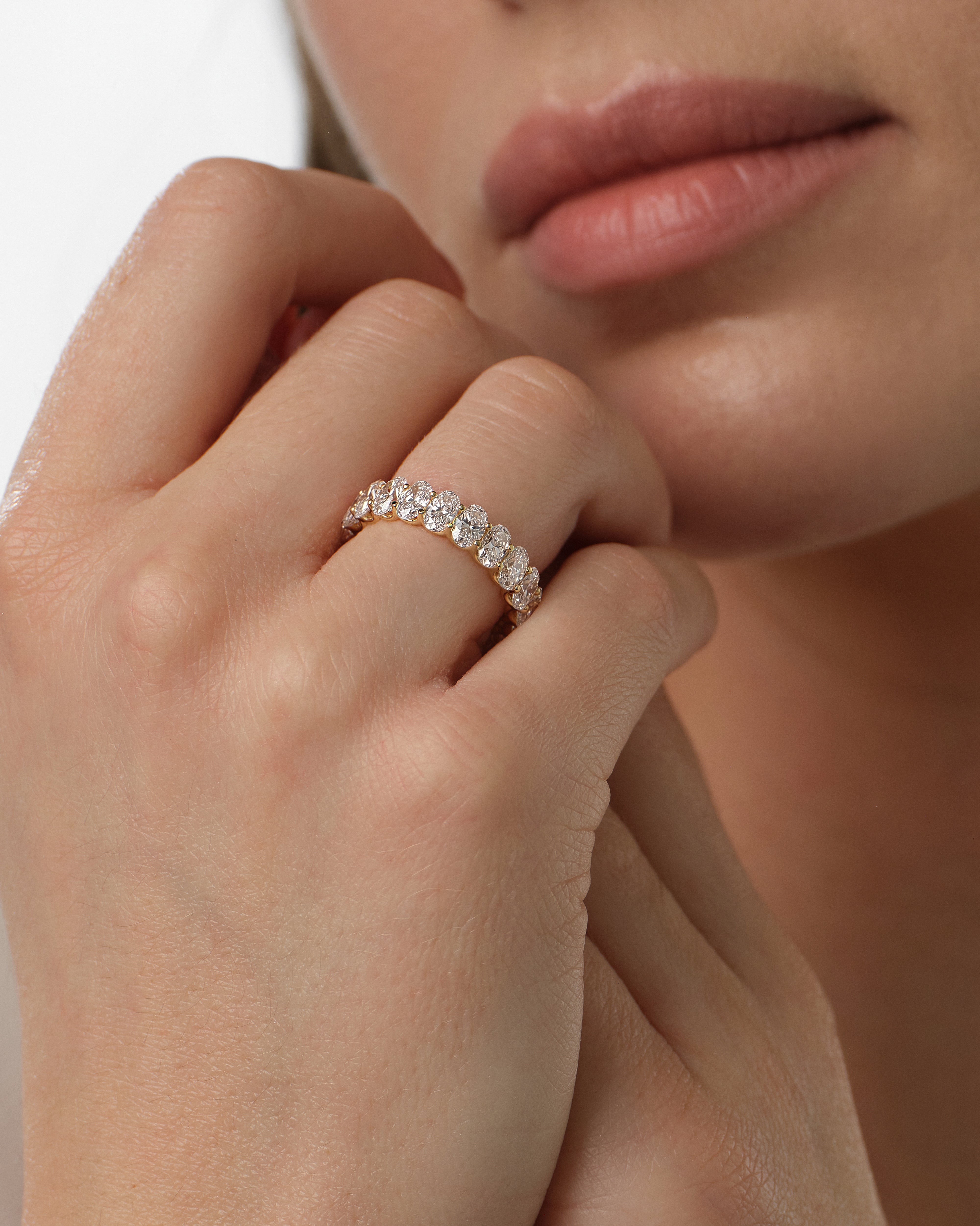 U-Prong Oval Half Eternity Band (2.50 CT TW)