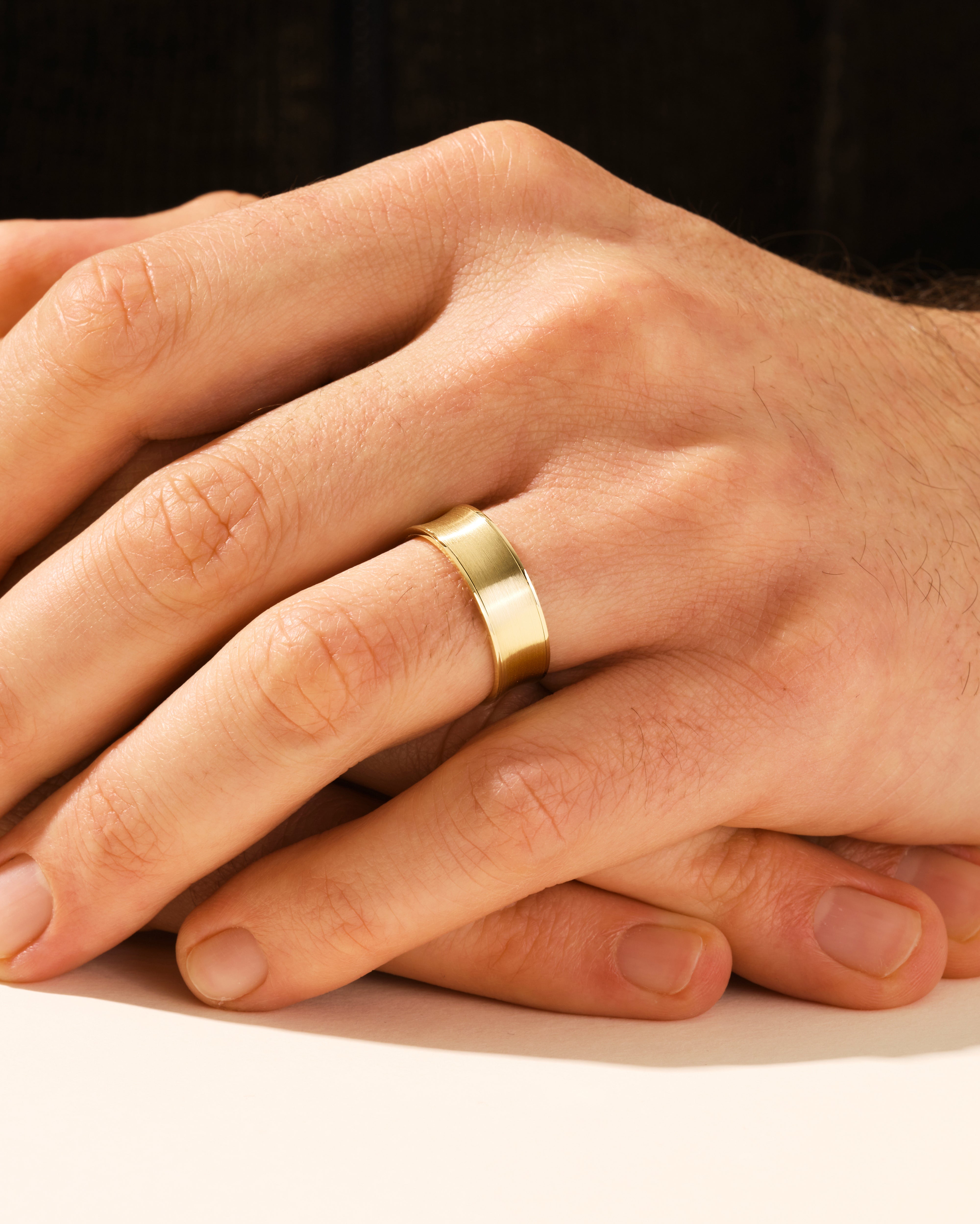 7mm Matte Brushed Concave Men's Wedding Band