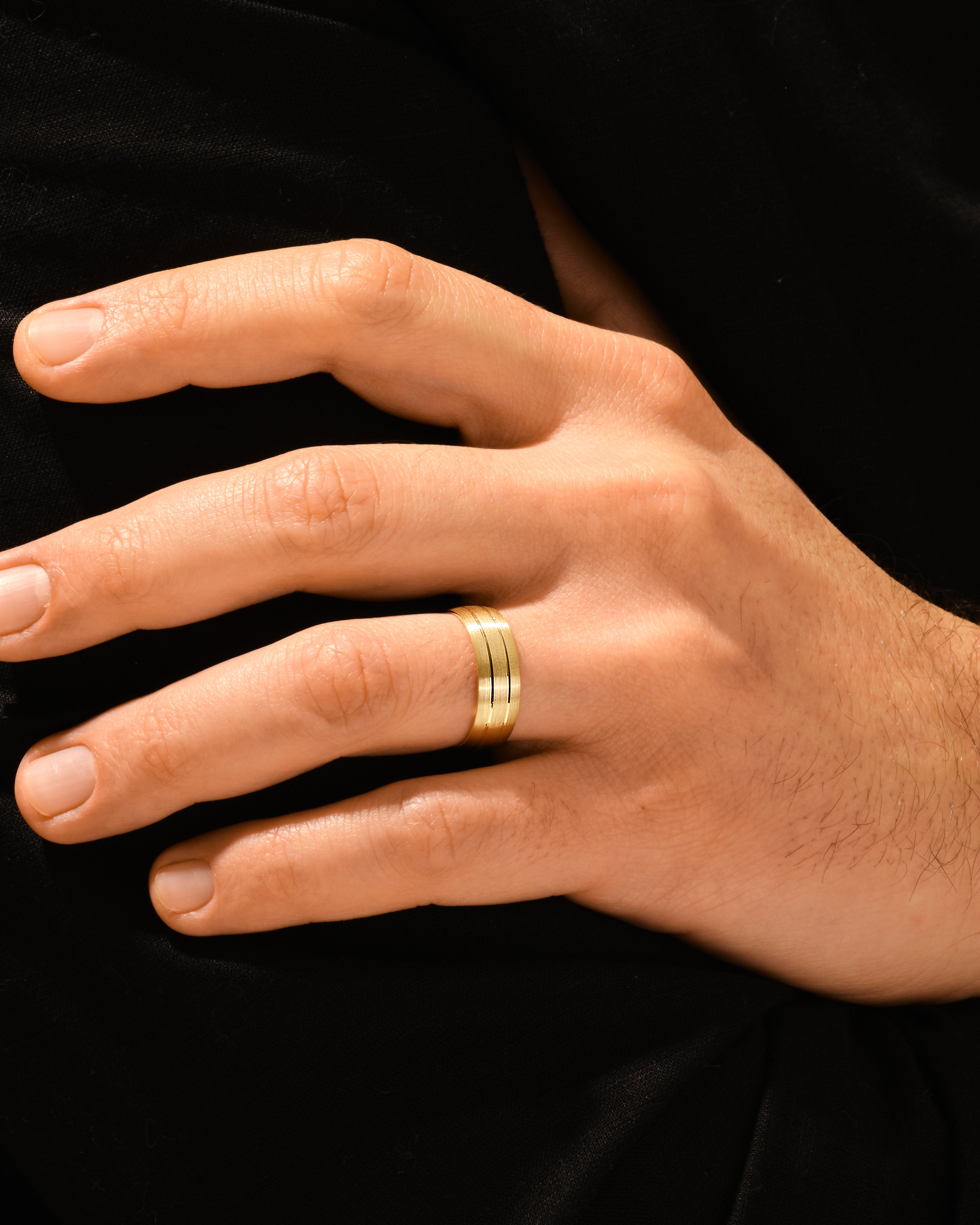 7mm Double-Grooved Men's Wedding Band
