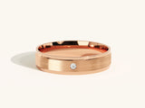 Rose gold wedding band with diamond accent, fine jewelry