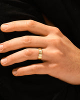 6mm Beveled Edge, Grooved and Flush Set Men's Diamond Wedding Band