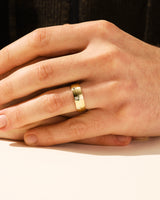 7mm Half-Brushed Eight Stone Men's Diamond Wedding Band (0.24 CT TW)