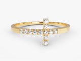 Gold diamond cross ring for jewelry company