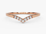 Rose gold chevron ring with diamonds, fine jewelry