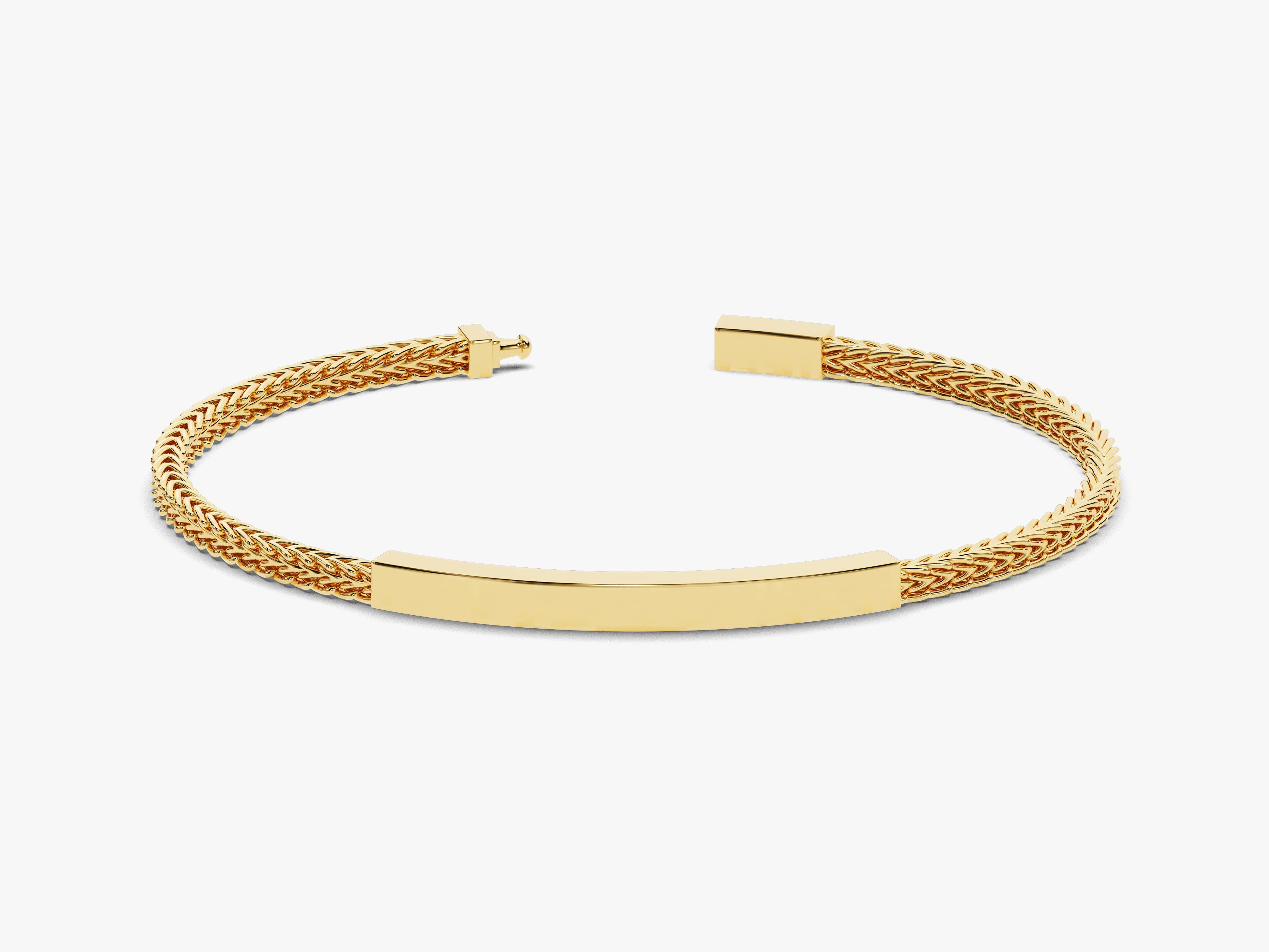 14k Solid Gold 4.0mm Fox Tail Chain Bracelet