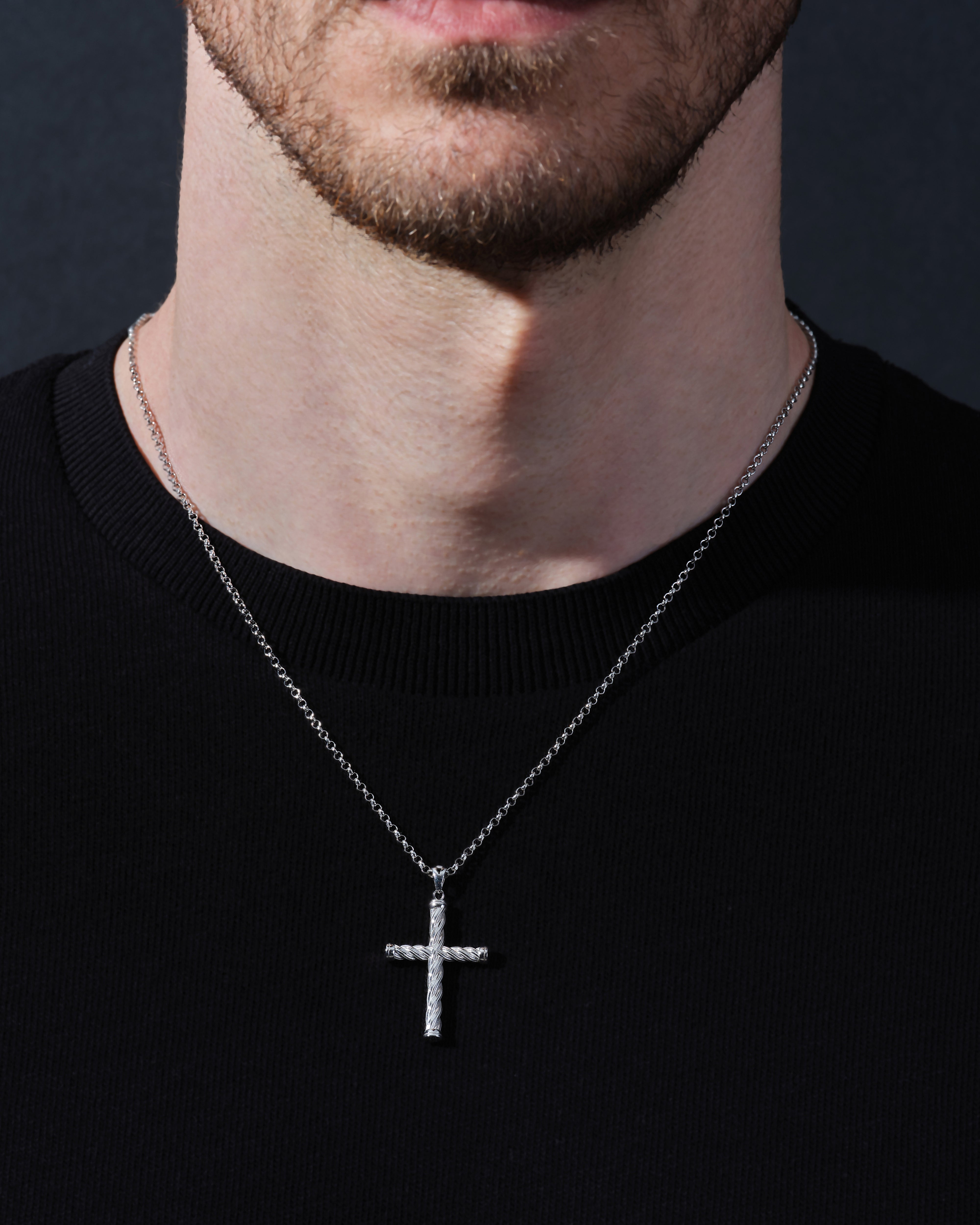 14k Gold Twisted Cross Necklace