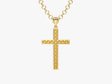 14k Gold 3.0mm Rolo Chain Cross Necklace