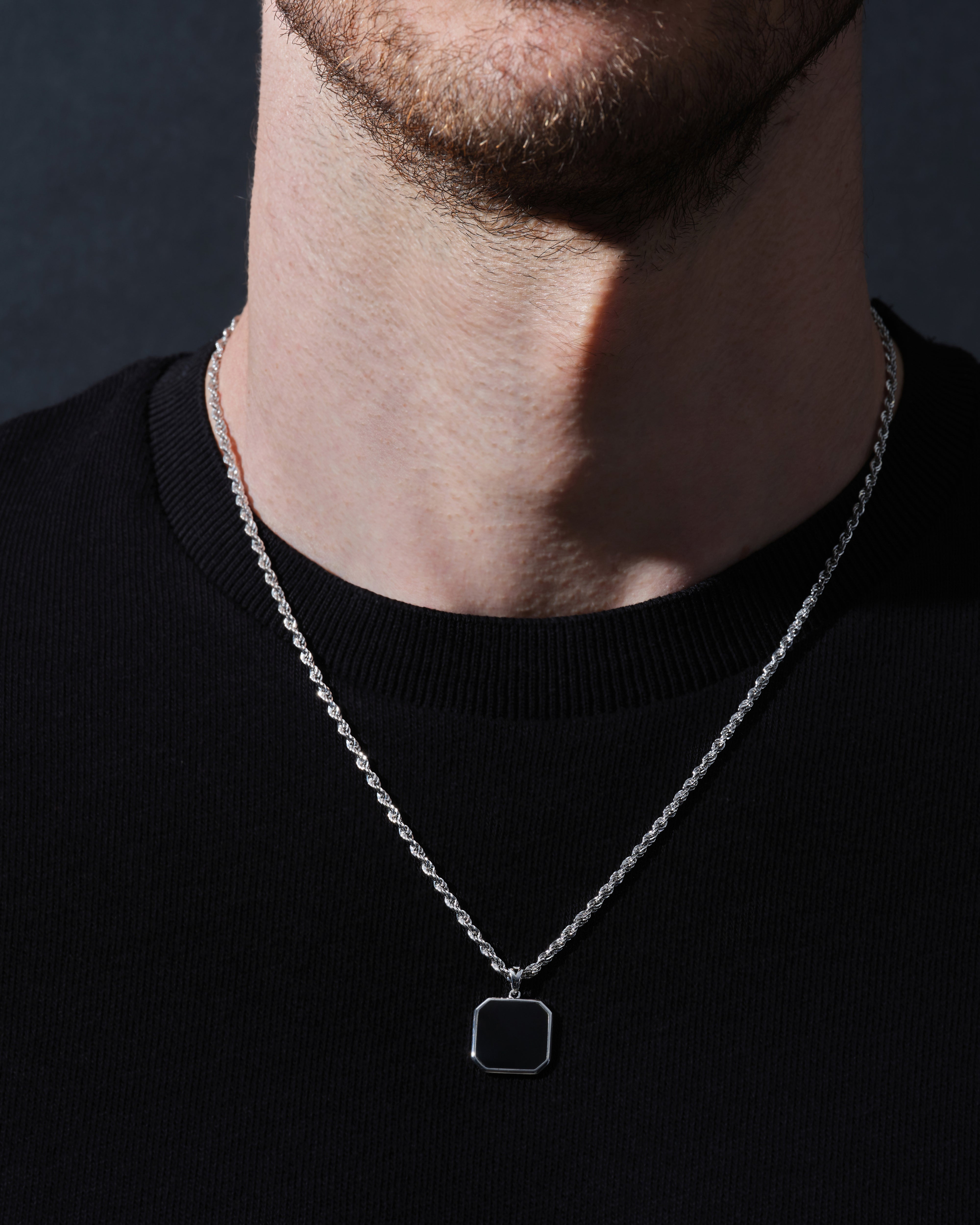 14k Gold Rope Chain Octagon Enamel Necklace