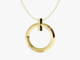 Men's Circular Pendant Necklace - Gold Vermeil