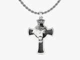 Jesus Cross Pendant Necklace - Sterling Silver