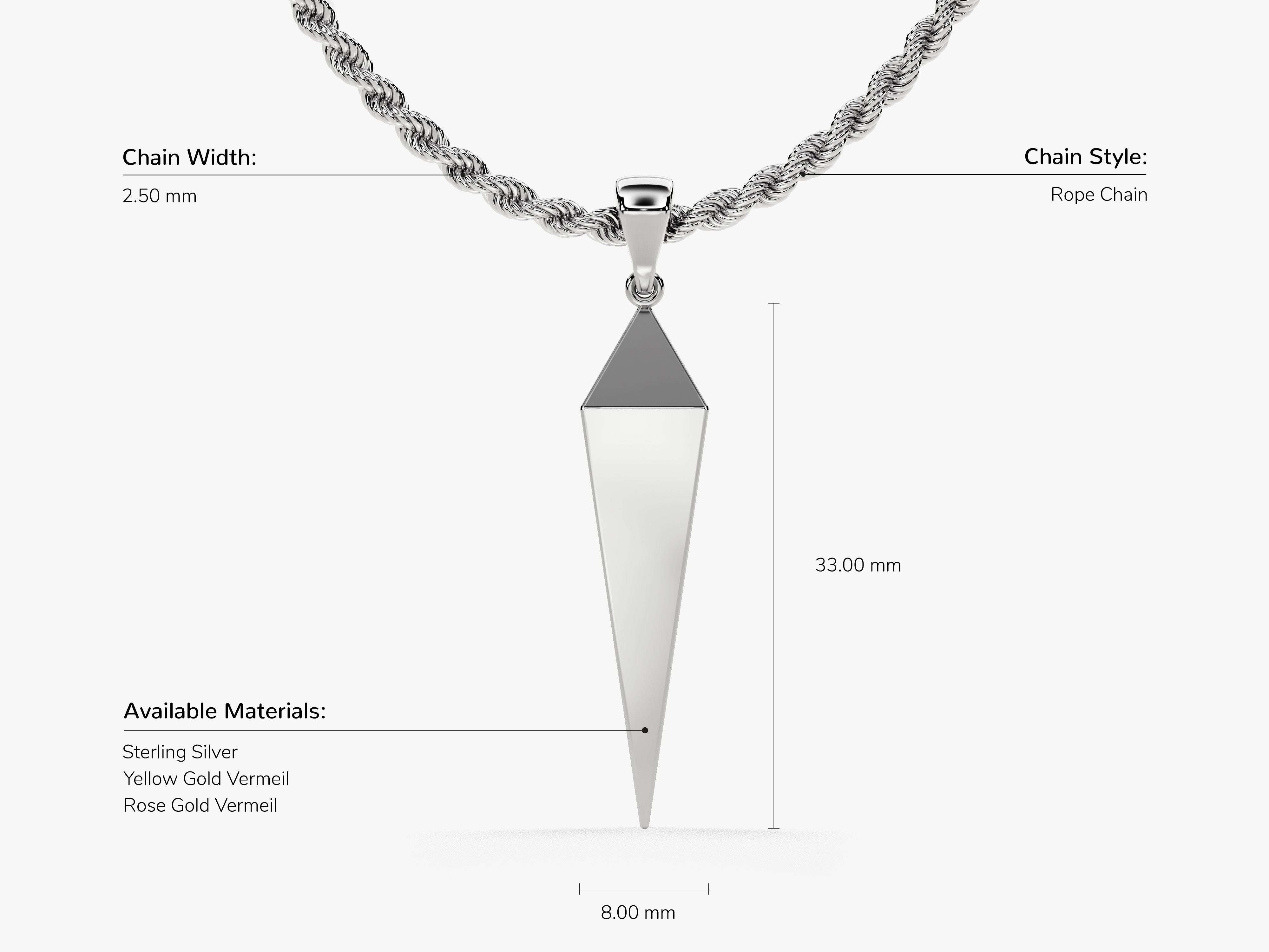 Geometric Spike Pendant Necklace - Gold Vermeil